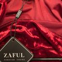 Zaful Cowl Front Velvet Mini Dress - Red Wine Photo 11