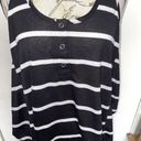 Poof  Excellence  Womens Blouse Tank Sz Small Striped Sleeveless Swing High Low Photo 3