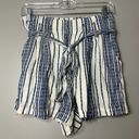 Lulus  paper bag waist high rise boho stripe embroidered shorts women's size S Photo 1