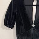 l*space L* velvet metallic stripes black puff sleeve mini dress size Large Photo 4