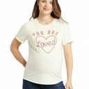 Isabel Maternity NWT  Short Sleeve "You are Loved" Graphic Tee Cream & Red large Photo 0