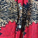 Oscar de la Renta  silk button down with abstract cheetah & floral print Photo 8