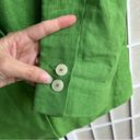 Mango Linen Blazer Lapel collar Green size XXL Photo 5