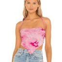 superdown  Layla Cowl Neck Halter Top Size S in Pink TieDye Photo 0