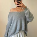 White Fox Boutique Gray Knit Oversized Sweater Photo 1