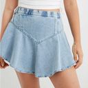 Aerie NWT  Size S Blue Denim Skirt Circle Mini Skirt Cowgirl Femme Preppy Ruffle Photo 2