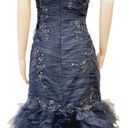 Camille La Vie  Blue Beaded Corset Mermaid Formal Gala Dress Size 8 Photo 9