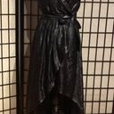 EXPRESS Dress Gunmetal belt Evening pewter wrap formal evening Whimsygoth coquette chiffon maxi High Low Photo 1