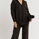 Dissh  Campbell Black Long Sleeve Relaxed Button Up Shirt Blouse Photo 2