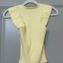 Alya  Flutter Sleeve Yellow Crop Top Photo 1