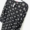 One Piece Jenni Womens  PJs NWT Size XXL Snowflake Black, White V-Neck Snap Front Photo 4