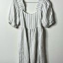 Free People  x Afternoon Striped Midi Dress Puff Sleeve Button Back Womens 4 Photo 4