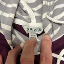 Orvis  Cotton Blend Striped Long Sleeve Hoodie Pullover Purple women’s Small Photo 2