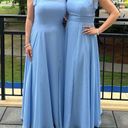 JJ's House  size 6 Light Blue A-line Square Floor-Length Chiffon Bridesmaid Dress Photo 8