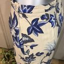 Coldwater Creek Vintage  Cream Blue Rayon Maxi Skirt Women's Size Petite Small Photo 2