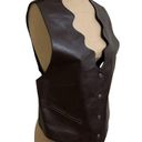 Edge Saguaro West Vintage scalloped  brown leather vest size Large Photo 3