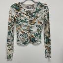 We The Free  womens floral long sleeve Crop tops size extra small cynch front Photo 0