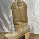 Vintage Acme Tan Suede Leather Cowgirl Boots USA Women’s Size 5.5 M Photo 0