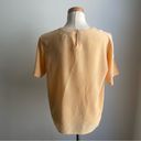 Oscar de la Renta Vintage  Expressions Peach Silk Short Sleeve Blouse Top Large Photo 2