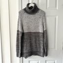 prAna  Abelle Grey Colorblock Cotton Open Knit Turtleneck Tunit Sweater Medium Photo 12