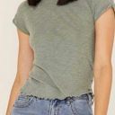 Free People  NWT Washed Army Green Boxy Baby Tee Short Sleeve T-Shirt XS Photo 0