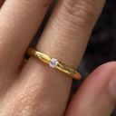 Anthropologie 18K Floating Diamond Stacking Ring Size 6 Photo 1