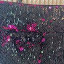 Badgley Mischka  Plum Pink black Sequin party Pants Size 2 straight 80's disco Photo 5