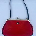 Tommy Hilfiger  Y2K Vintage Cherry Red Shoulder Tote Bag 90’s Chic Snap Woven 00s Photo 0