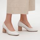 COS  Cream Leather Round Toe Wooden Heel Pumps Photo 4