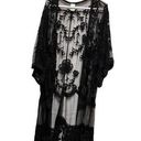 Womens Black Lace Size Xxl Floral Boho Cardigan Sheer Fairycore 2x Duster BBF Photo 0