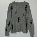 ee:some  Super Soft Lightening Bolt Long Sleeve Sweater Gray Women’s S / M Photo 4