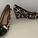 Kate Spade  Black Animal Print Wedge Shoes 10.5 M Real Fur Excellent RARE HTF Photo 0