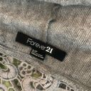 Forever 21  SZ S grey open front cardigan with crochet back Photo 3