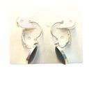 Onyx Oval Cut Black  Dangle Drop Earrings Sterling Silver Plated Lever Back Photo 2