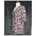 Hinge  Navy Blue & Pink Floral Short Sleeve Cutout Lace Detail Dainty Top XXL Photo 4