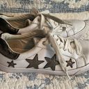 G by Guess  White Lace Up Distressed Stars Fashion Sneaker Size 7.5 Photo 3