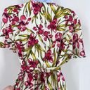 June & Hudson Women's Floral Wrap Dress Maxi Spring Tie Back Red White Size larg Size L Photo 8