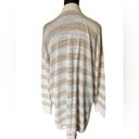 Talbots  Plus Size Cream White Striped Stretch Knit Long Sleeve Sweater Cardigan Photo 4