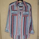 Caslon  Multi Color Striped Button Up Size Large Photo 0