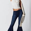 Free People We The Free Crvy Last Dance Crop Flare Raw Hem Pull On Dark Wash Jeans Size 27 Photo 6