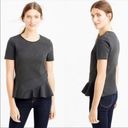 J.Crew  Grey Structured Flutter Hem Peplum Top XS Photo 8