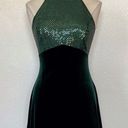 Jump Vintage 90’s Emerald Green Velvet & Sequin Open Back Cocktail Dress Photo 0