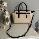 Liz Claiborne  Purse Mini Tuxedo Tote Bag Cream Black Shoulder Satchel Photo 2