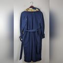 Vintage Blue Braefair  Trench Coat Rain Jacket Front Tie Size Women's 4 + Scarf Photo 9