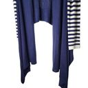 BCBGMAXAZRIA  Open Front Draped Cardigan Silk/Cashmere Blend in Navy and Cream Photo 3