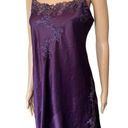 Natori  Purple Silky Satin Luxury Floral Lace Lingerie Mini Slip Chemise Dress Photo 0