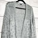 Torrid  Gray Long Sleeve Pointelle Open Knit Cardigan Sweater Size 3X 22-24 Photo 2