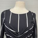 New York & Company Soho Jeans NWT Black Striped Long Sleeve Wrap Top XS Photo 1