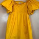 Peter Som  Collective puff sleeve Yellow Satin Dress size 10/ M Photo 0