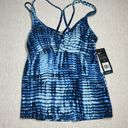 Speedo  Xtra Life Lycra Strappy Tankini Tie Dye Top in Blue Print NWT Photo 1